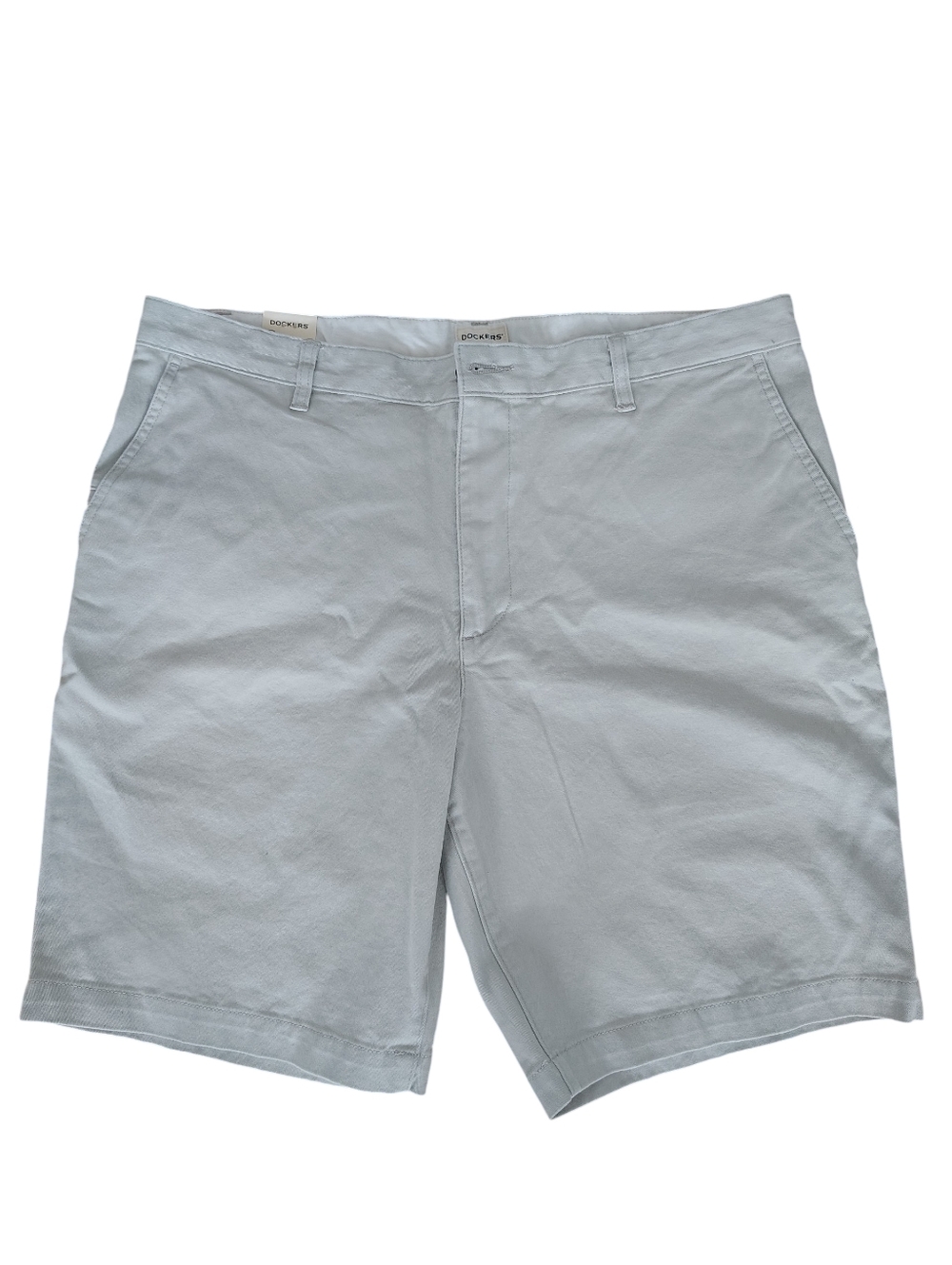 Dockers Light Gray Men's Flat-Front Shorts - Size 36
